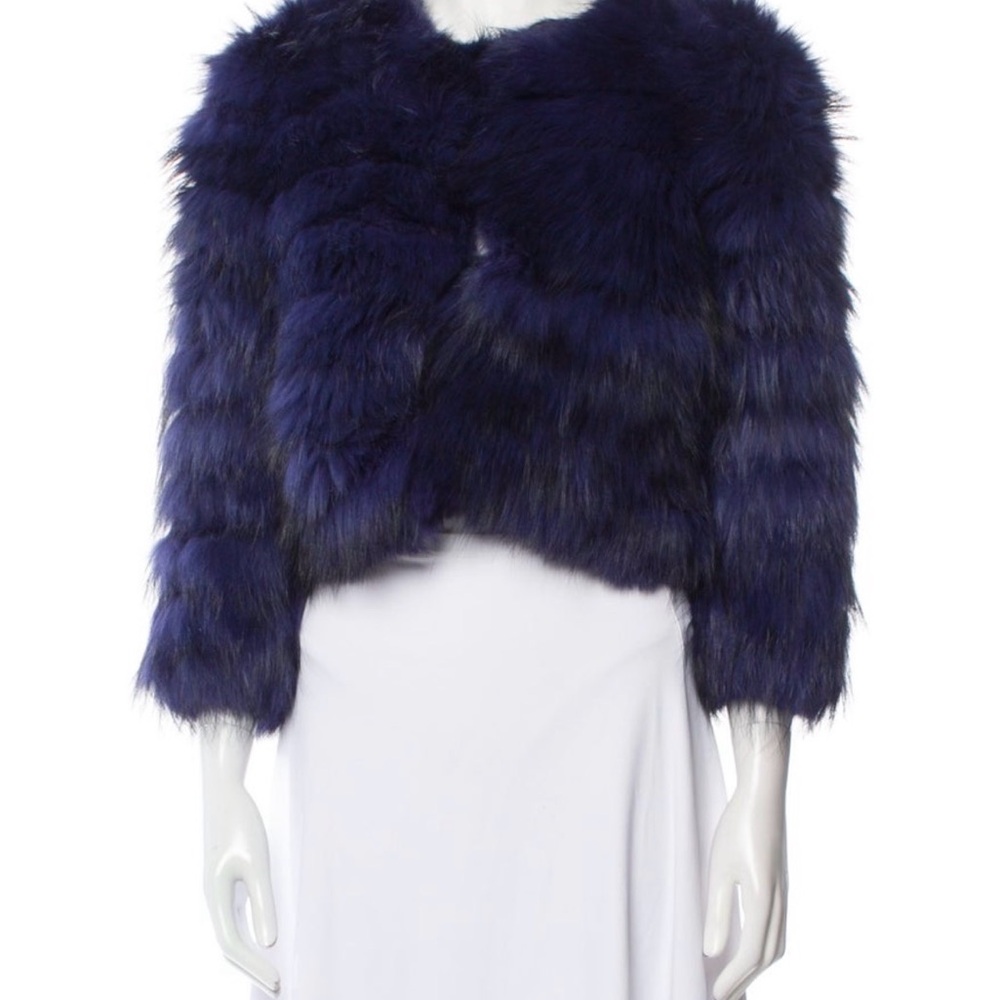 Alice + Olivia Deep Purple Fur Teddy Jacket